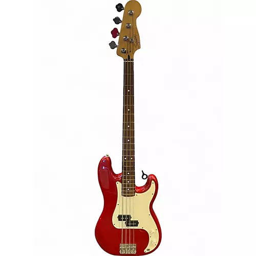 Used 1998 Squier Precision Bass Red Electric Bass Guitar Red