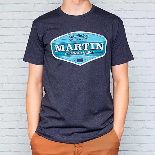 Martin Vintage Logo Short Sleeve T-Shirt XX Large Blue
