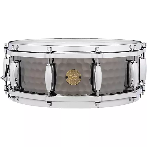 Gretsch Drums Hammered Black Steel Snare 14 x 5 in.
