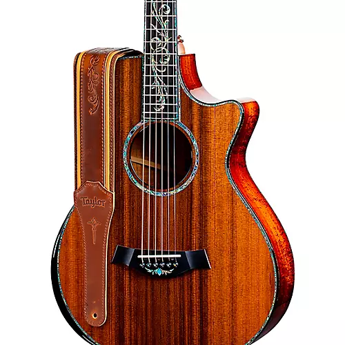 Taylor Nouveau Leather Guitar Strap Distressed Brown 2.5 in.