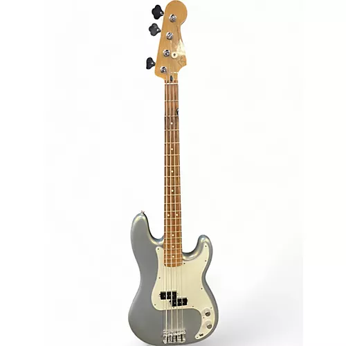 Used 2020 Fender Player Precision Bass Silver Electric Bass Guitar Silver