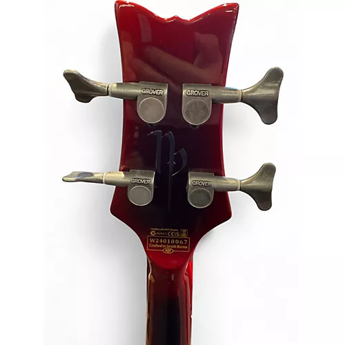 Used Schecter Guitar Research Nadja Peulen NP4 Red Electric Bass Guitar Red