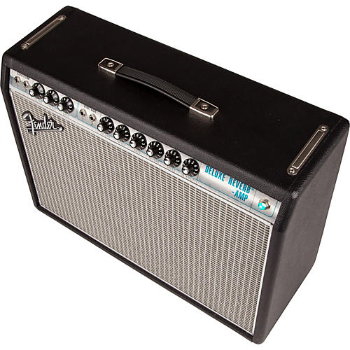 Fender '68 Custom Deluxe Reverb 22W 1x12 Tube Guitar Combo Amp With Celestion G12V-70 Speaker Black
