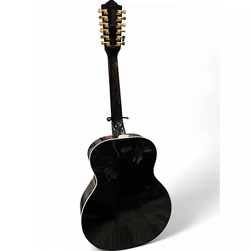 Used Guild jf30-12 Black 12 String Acoustic Electric Guitar Black