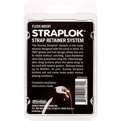 Dunlop Straplok Flush Mount Strap Retainer System Gold