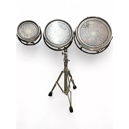 Used Remo 3 Piece Rototom Black Roto Toms Black 64