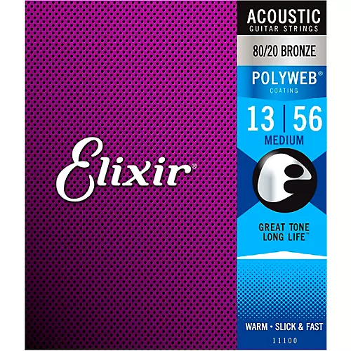 Elixir Medium Polyweb Acoustic Guitar Strings
