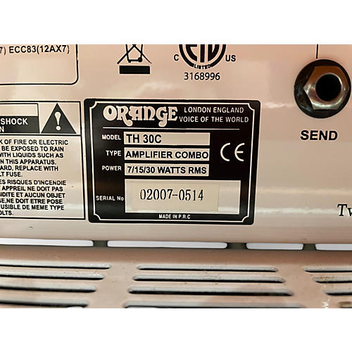 Used Orange Amplifiers TH30C 1x12 30W Tube Guitar Combo Amp