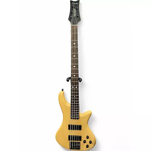 Used Schecter Guitar Research Stiletto Custom 5 String Natural Electric Bass Guitar Natural