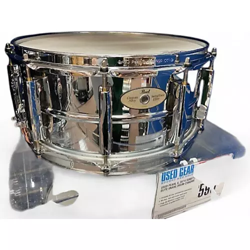 Used Pearl 6.5X14 Sensitone Elite Snare Drum Chrome Chrome 15