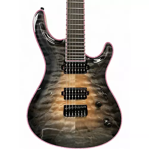 Used MAYONES REGIUS CORE 7 5A FLAME MAPLE TOP Solid Body Electric Guitar TRANS NATURAL FADE BLACK BURST OUT GLOSS