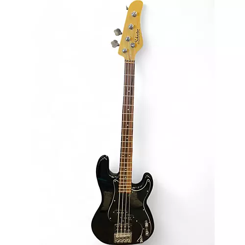 Used Schecter Guitar Research p4 Black Electric Bass Guitar Black