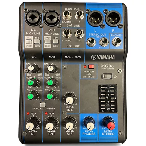 Used Yamaha MG06 Unpowered Mixer