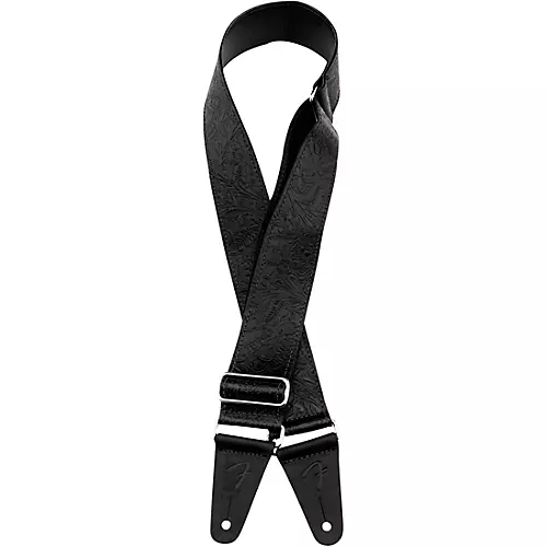 Fender Tooled Leather Guitar Strap Black 2 in.