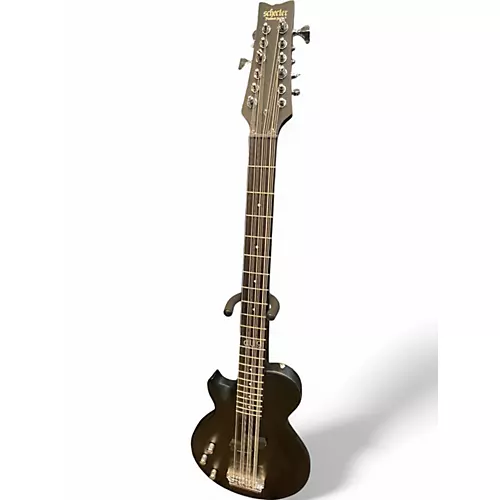 Used Schecter Guitar Research Diamond Series DUG DP-12 Black Electric Bass Guitar Black