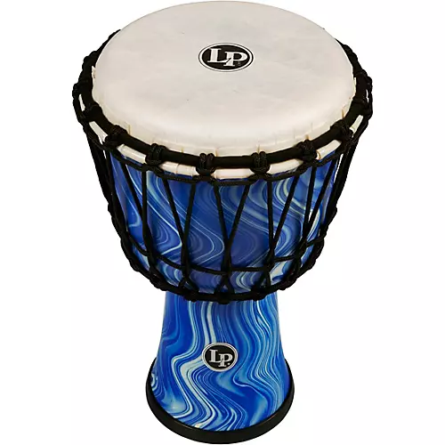 LP World Rope-Tuned Circle Djembe, 7 in. Blue Marble