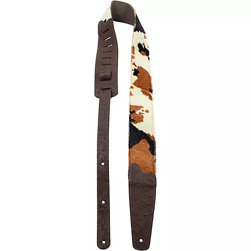 Perri's Fabric Cow Print Guitar Strap Brown 2.5 in.