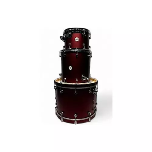 Used 2021 DW 3 piece Design Series Crimson Satin Drum Kit Crimson Satin