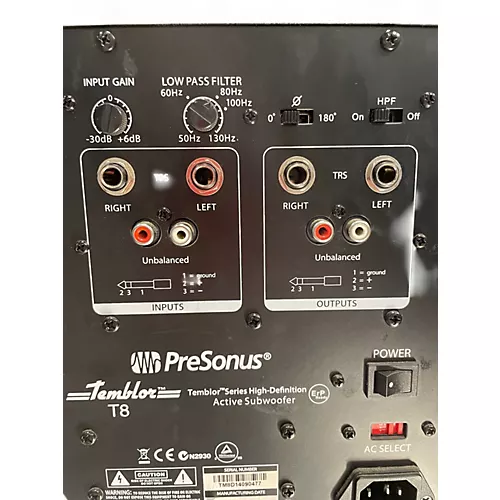 Used PreSonus temblor t8 Subwoofer