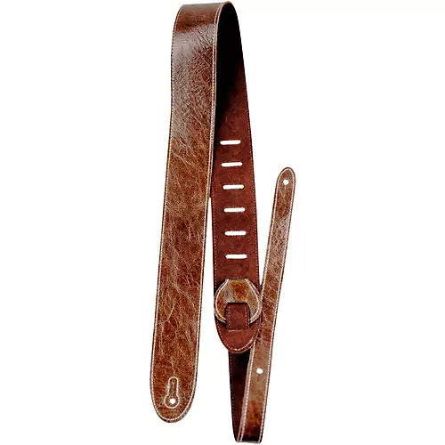 Perri's Italian Garment Leather Guitar Strap with Premium Suede Backing Mahogany 2