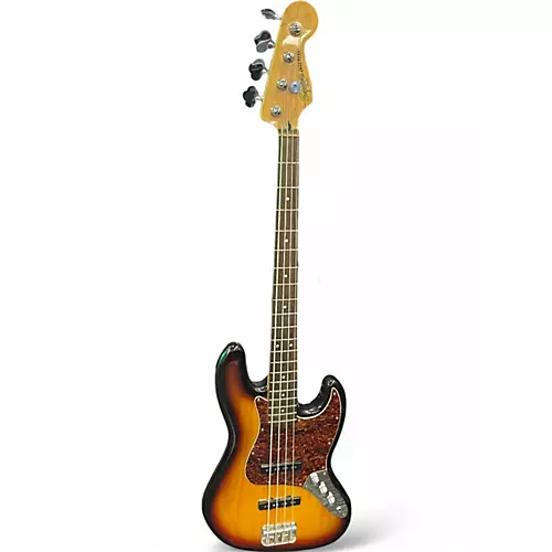 Used 2021 Fender Squier Classic Vibe 60s Jazz Bass, 3-Color Sunburst, Laurel  3 Tone Sunburst Electric Bass Guitar 3 Tone Sunburst