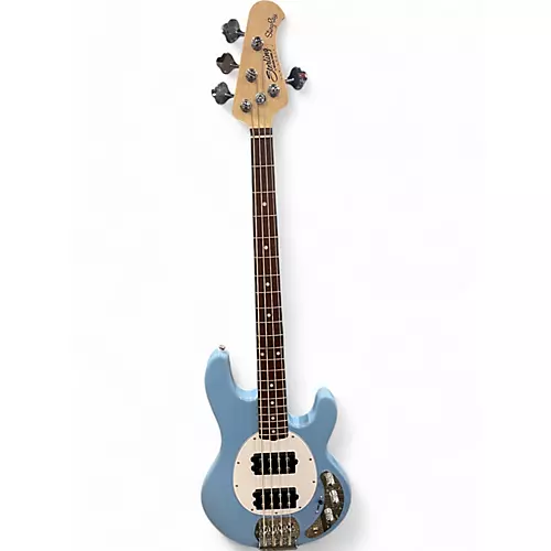 Used Sterling by Music Man sting ray Blue Electric Bass Guitar Blue