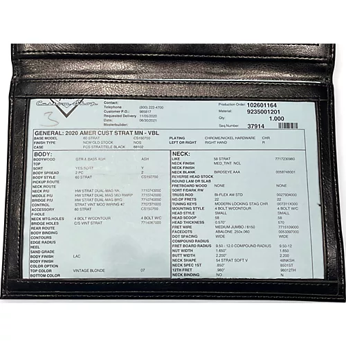 Used Fender CUSTOM SHOP 1960S STRATOCASTER MN - VBL Vintage Blonde Solid Body Electric Guitar Vintage Blonde