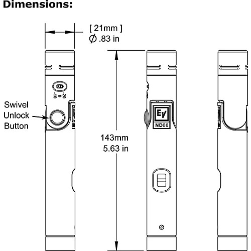 Electro-Voice ND66 Cardioid Condenser Instrument Microphone