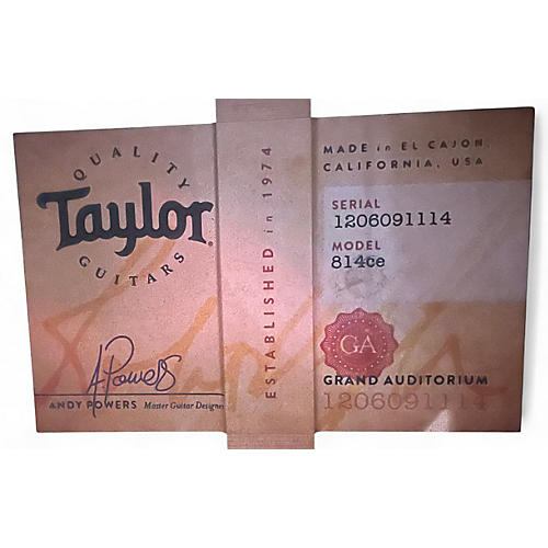 Used Taylor 814CE V-Class Natural Acoustic Guitar Natural