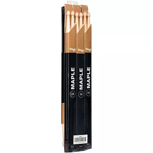 Stagg Maple Drum Sticks Wood Tip 12-Pair 5B