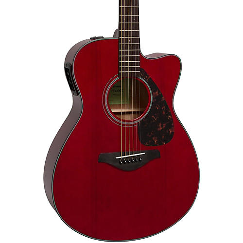 Yamaha FSX800C Small-Body Acoustic-Electric Guitar Ruby Red