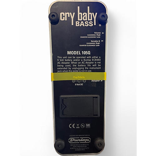 Used Dunlop 105Q Cry Baby Bass Wah Bass Effect Pedal