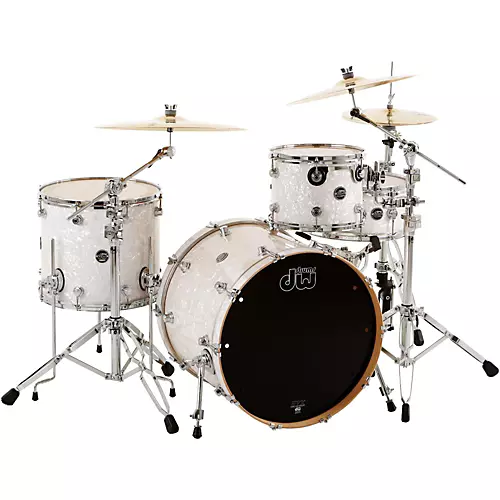 DW Performance Series 4-Piece Shell Pack White Marine Finish Chrome Hardware