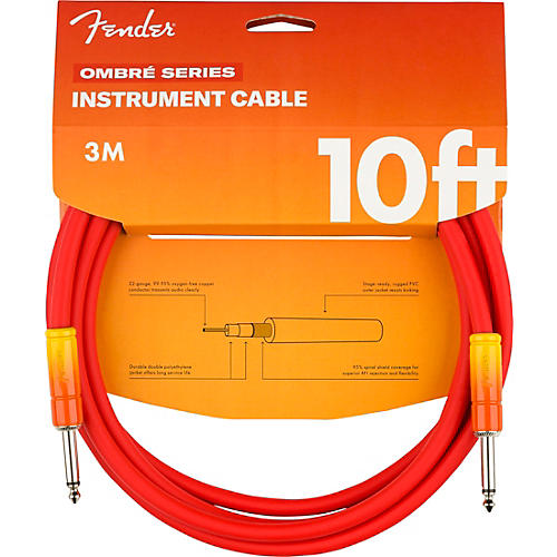 Fender Ombre Straight to Straight Instrument Cable 10 ft. Tequila Sunrise