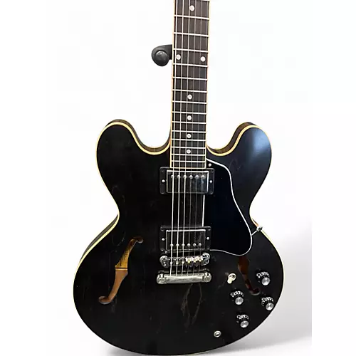 Used Gibson ES335 Satin Black Hollow Body Electric Guitar Black