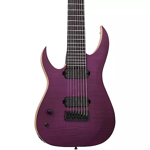 Schecter Guitar Research John Browne Tao-8 Left-Handed Electric Guitar Satin Trans Purple