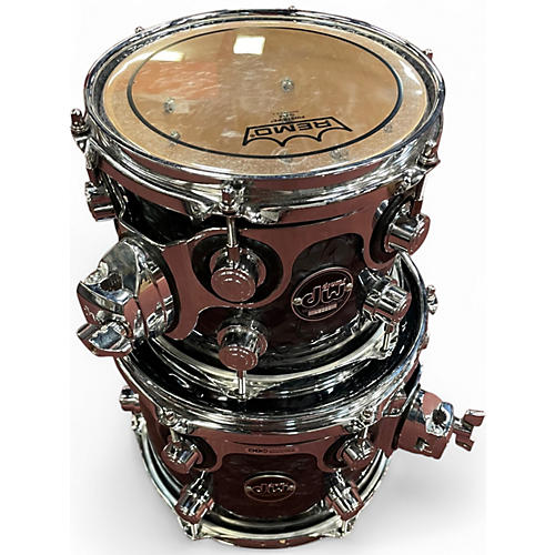 Used DW 7 Piece Performance Series black diamond Drum Kit black diamond