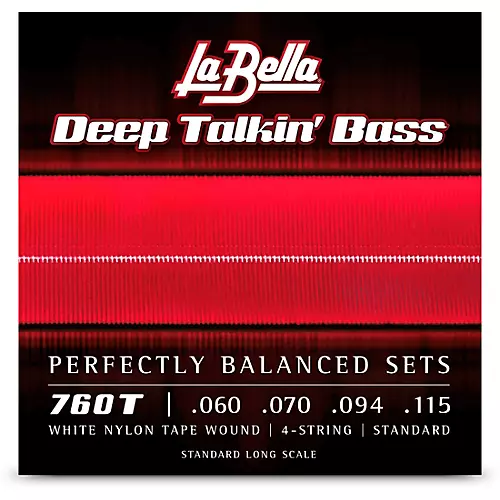 LaBella 760T Deep Talkin Bass White Nylon Tape Wound 4-String Bass Strings - Standard 60 - 115
