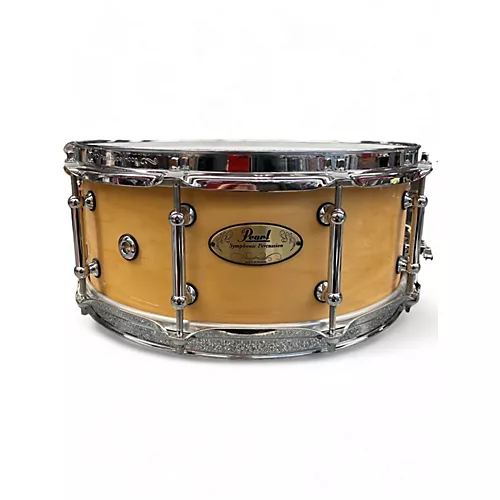Used Pearl 14X6 Symphonic Snare Natural Drum Natural 212