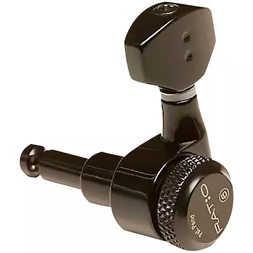 Graph Tech Ratio 6-In-Line Lefty Electric Locking Tuning Machine Heads Black 6 String