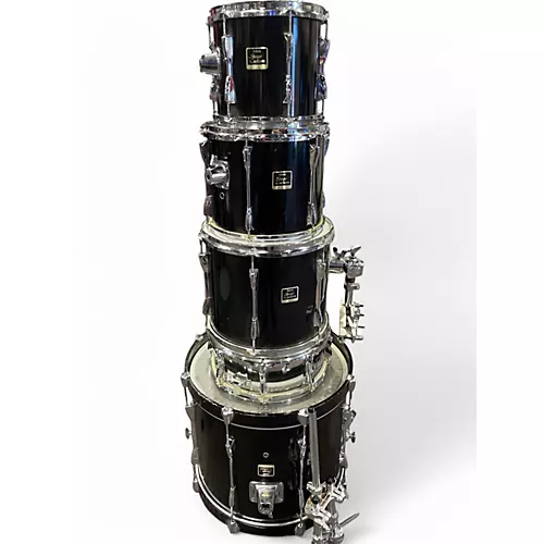 Used Yamaha 5 Piece Stage Custom Black Drum Kit Black