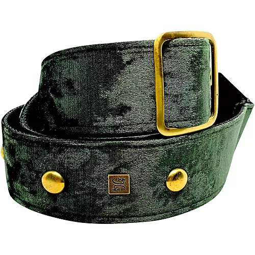Get'm Get'm Rolling Stone Guitar Strap Green Crushed Velvet 2 in.