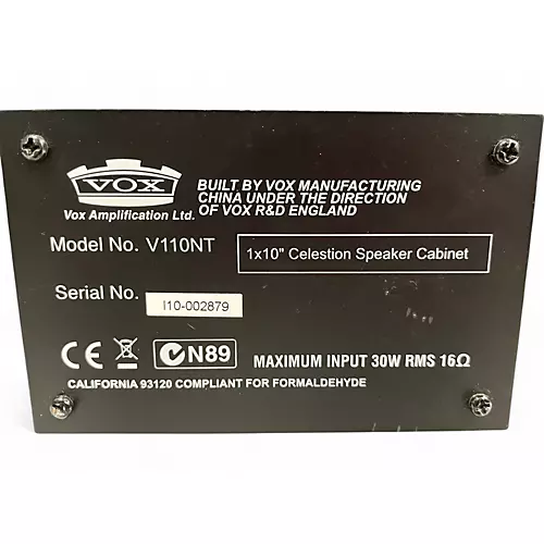 Used VOX V110NT 1x10 Cab Guitar Cabinet