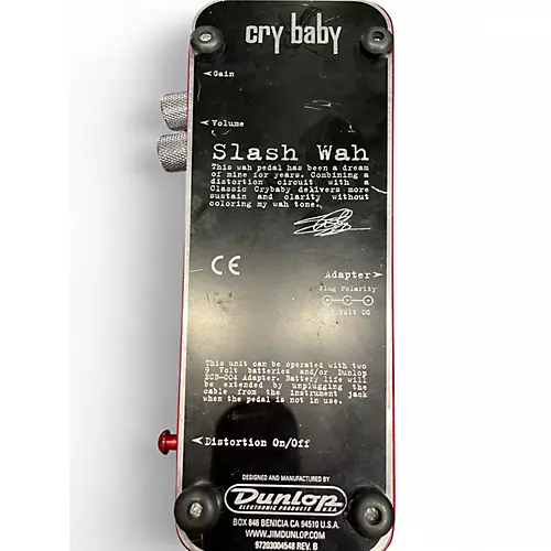 Used Dunlop SW95 Cry Baby Slash Wah Effect Pedal