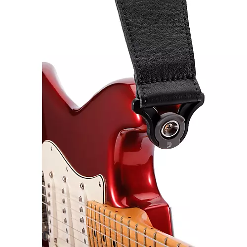 D'Addario Comfort Leather Auto Lock Guitar Strap Black 3 in.