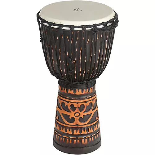 X8 Drums Deep Carve Antique Chocolate Djembe Drum 12 in.