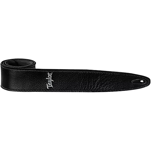 Taylor Leather Strap Suede Back Silver Logo Black 2.5 in.