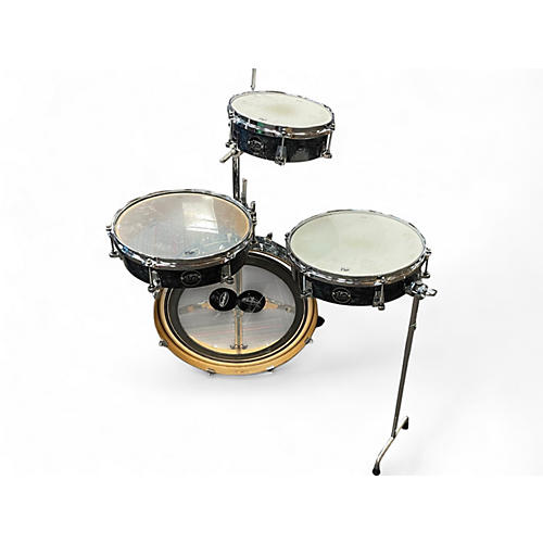 Used DW 4 Piece LOW PRO PERFORMANCE BLACK PEARL Drum Kit BLACK PEARL