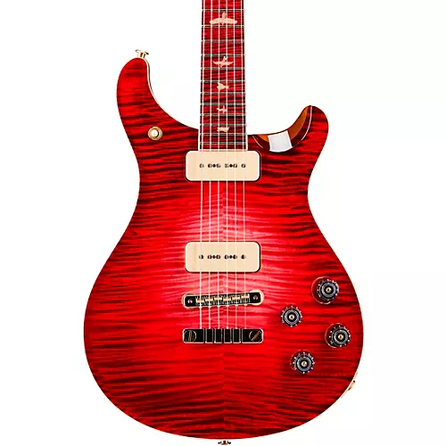 PRS Private Stock McCarty 594 with P90s Curly Maple Top African Ribbon Mahogany Back Stained Curly Maple Fretboard with Pattern Vintage Neck Electric Guitar Blood Red Glow