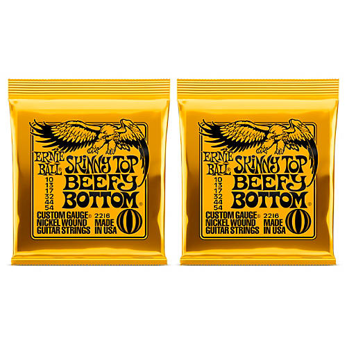 Ernie Ball 2216 Skinny Top/Beefy Bottom Nickel Wound Electric Guitar Strings 2-Pack